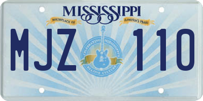 MS license plate MJZ110