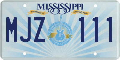MS license plate MJZ111