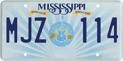 MS license plate MJZ114