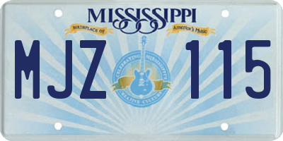 MS license plate MJZ115