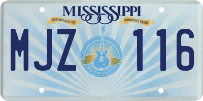 MS license plate MJZ116