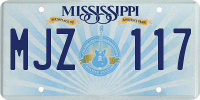 MS license plate MJZ117