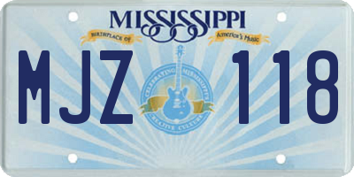 MS license plate MJZ118