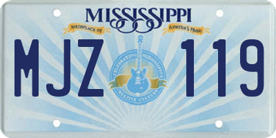 MS license plate MJZ119