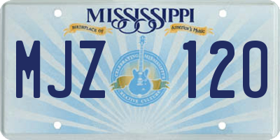MS license plate MJZ120