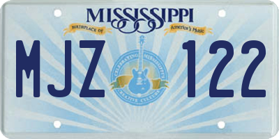 MS license plate MJZ122