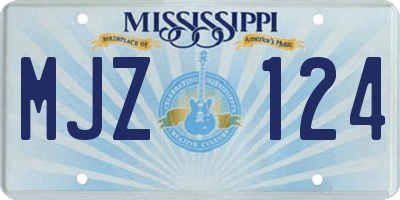 MS license plate MJZ124