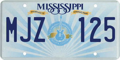 MS license plate MJZ125