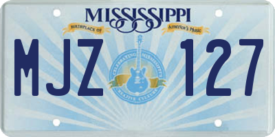 MS license plate MJZ127