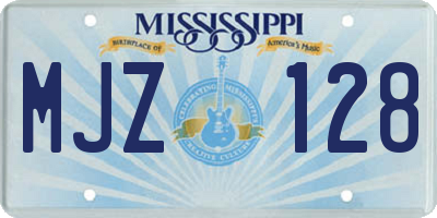 MS license plate MJZ128
