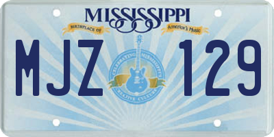MS license plate MJZ129