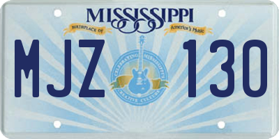 MS license plate MJZ130