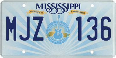 MS license plate MJZ136