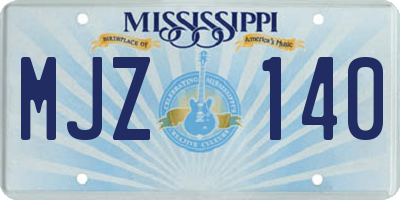 MS license plate MJZ140