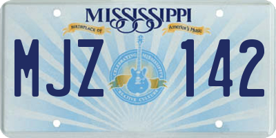 MS license plate MJZ142