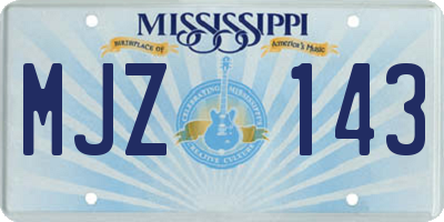 MS license plate MJZ143