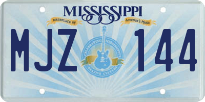MS license plate MJZ144