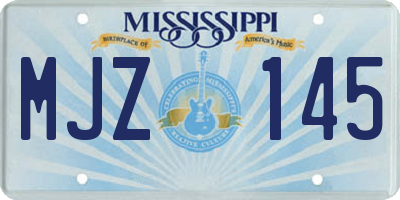 MS license plate MJZ145