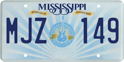 MS license plate MJZ149