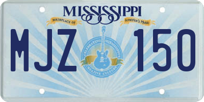 MS license plate MJZ150