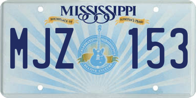 MS license plate MJZ153