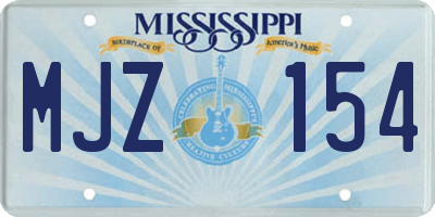 MS license plate MJZ154