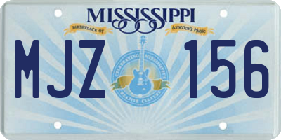 MS license plate MJZ156