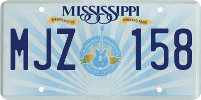 MS license plate MJZ158