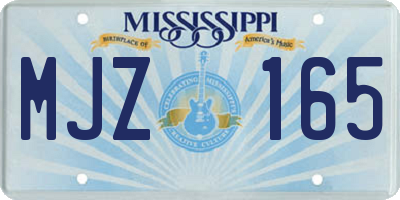 MS license plate MJZ165