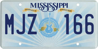 MS license plate MJZ166