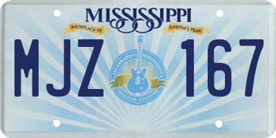 MS license plate MJZ167