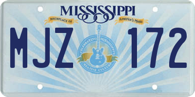 MS license plate MJZ172