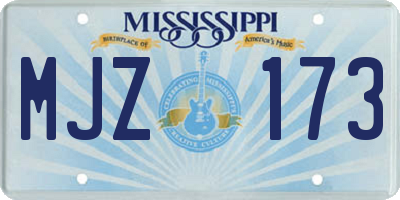 MS license plate MJZ173