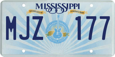 MS license plate MJZ177