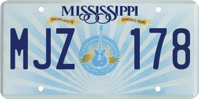 MS license plate MJZ178