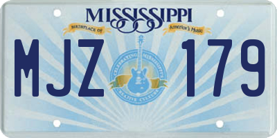 MS license plate MJZ179