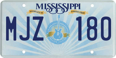 MS license plate MJZ180