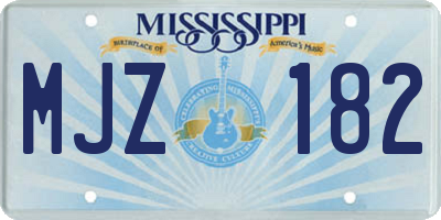 MS license plate MJZ182