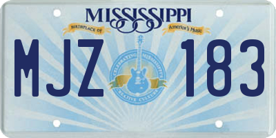 MS license plate MJZ183