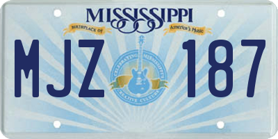 MS license plate MJZ187