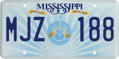 MS license plate MJZ188