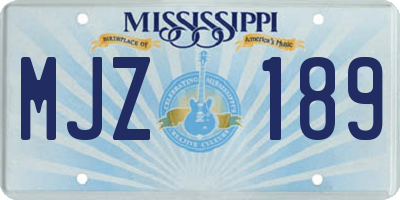 MS license plate MJZ189