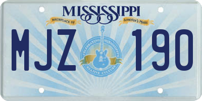 MS license plate MJZ190
