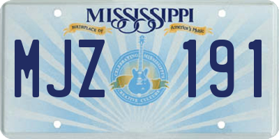 MS license plate MJZ191