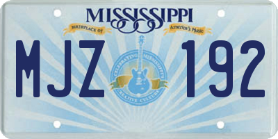 MS license plate MJZ192