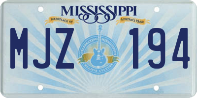 MS license plate MJZ194