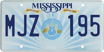 MS license plate MJZ195