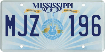 MS license plate MJZ196