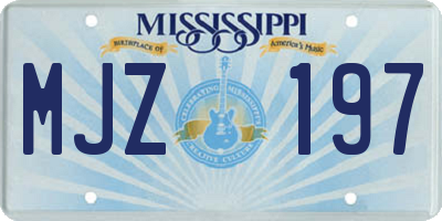 MS license plate MJZ197