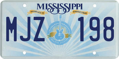 MS license plate MJZ198